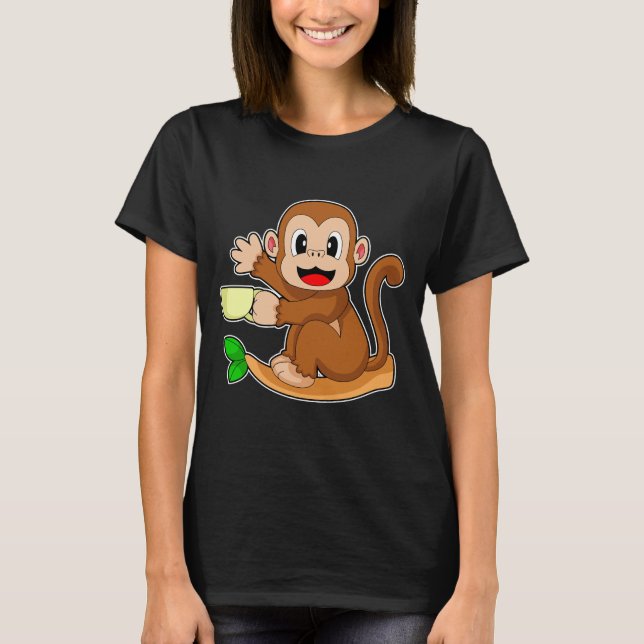 Monkey Coffee Cup T-Shirt (Front)