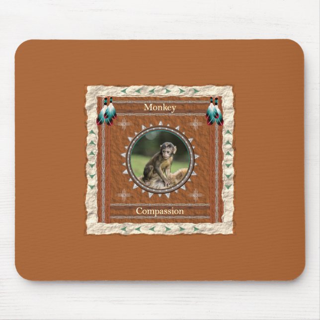Monkey Compassion Energy Mouse Pad (Front)