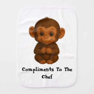 Monkey Compliments To The Chef Baby Burp Cloth