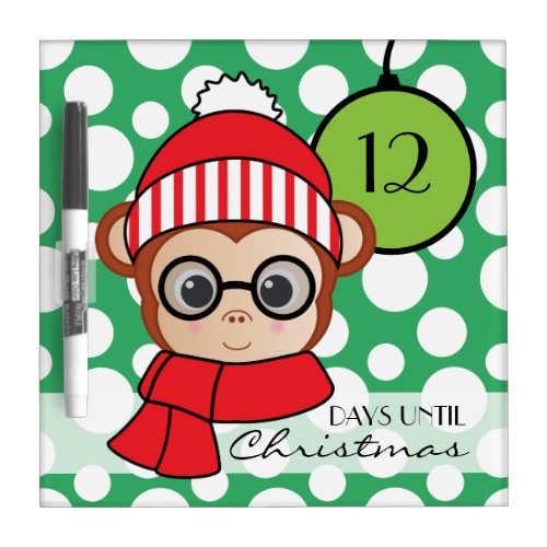 Monkey Countdown to Christmas Dry Erase Board