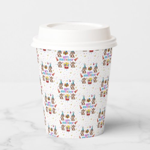 Monkey Cupcake Happy Birthday Paper Cup 