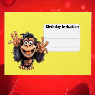 Monkey Cute Birthday Invitation Envelope