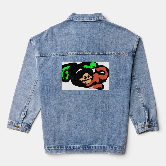 Monkey cute  denim jacket (Back)