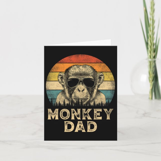 Monkey Dad Monkey Lovers Daddy Father's Day  Card (Front)