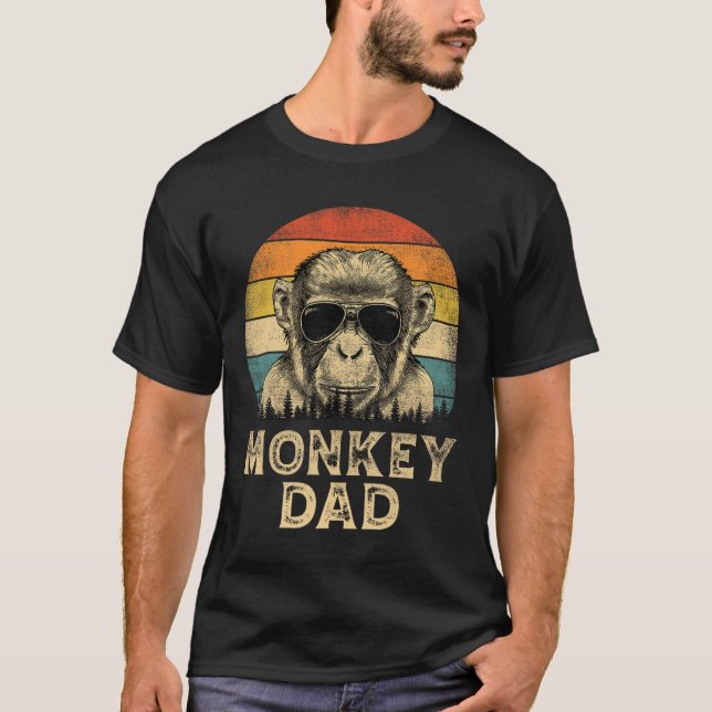 Monkey Dad Monkey Lovers Daddy Father's Day  T-Shirt (Front)