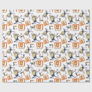 Monkey dance wrapping paper