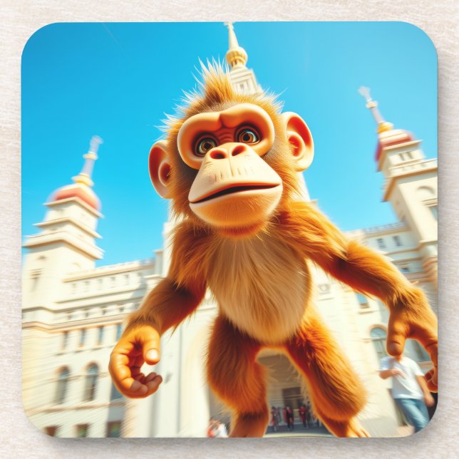 Monkey Design Beverage Coaster (Front)