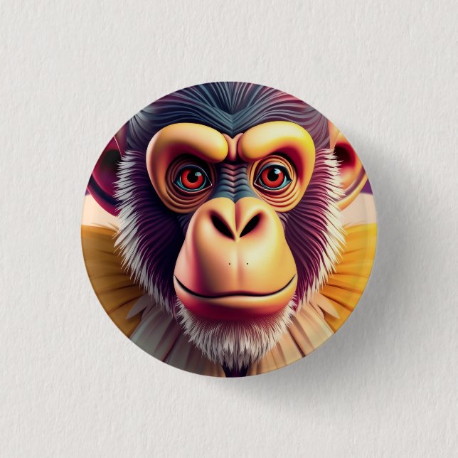 Monkey Design Button (Front)