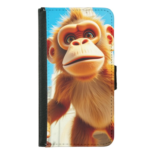 Monkey Design Samsung Galaxy Wallet Case (Front)