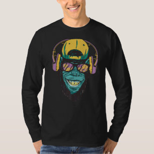 Monkey  Dj Musician Monkey  With Headphones   1 T-Shirt