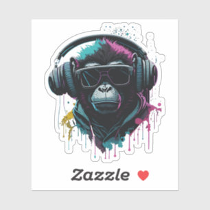Monkey dj sticker