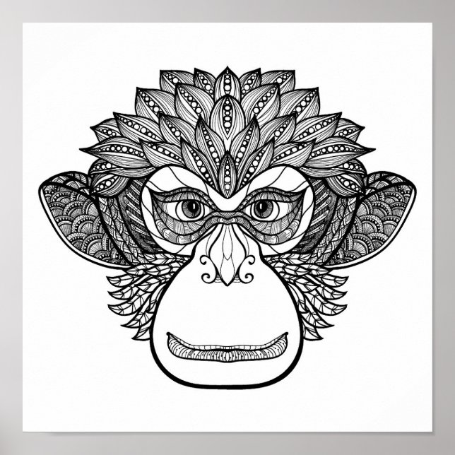 Monkey Doodle Face 2 Poster (Front)