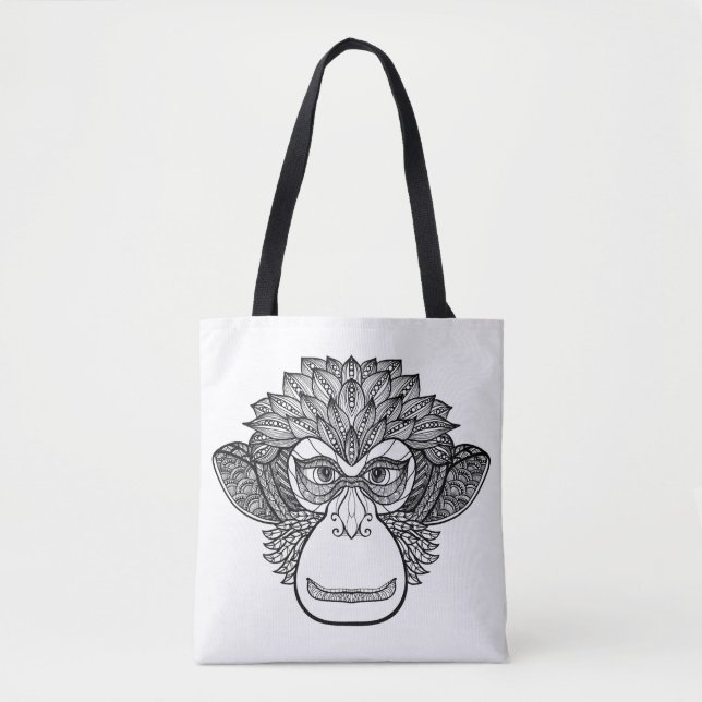 Monkey Doodle Face 2 Tote Bag (Front)