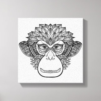 Monkey Doodle Face 6 Canvas Print
