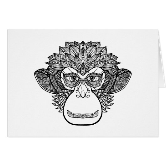 Monkey Doodle Face Cards (Front Horizontal)