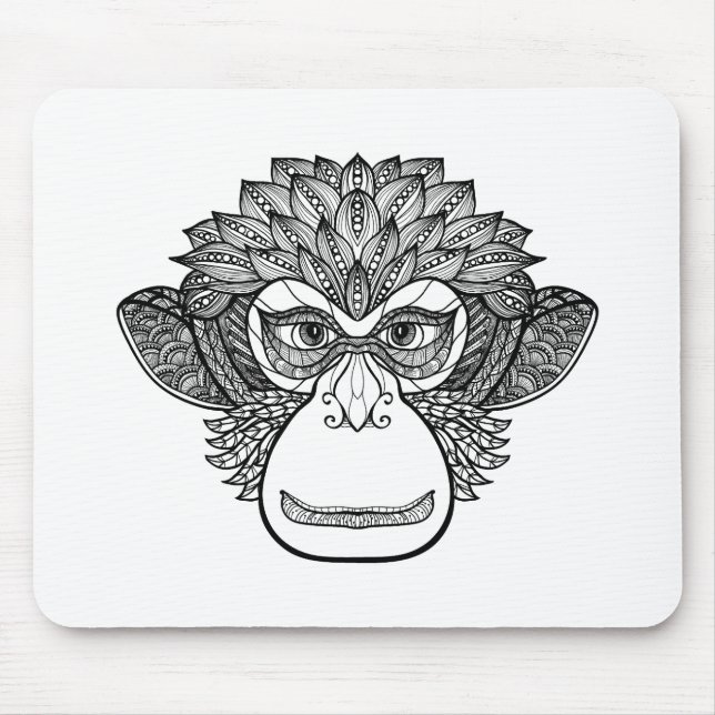 Monkey Doodle Face Mouse Pad (Front)