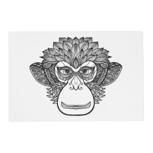 Monkey Doodle Face Placemat