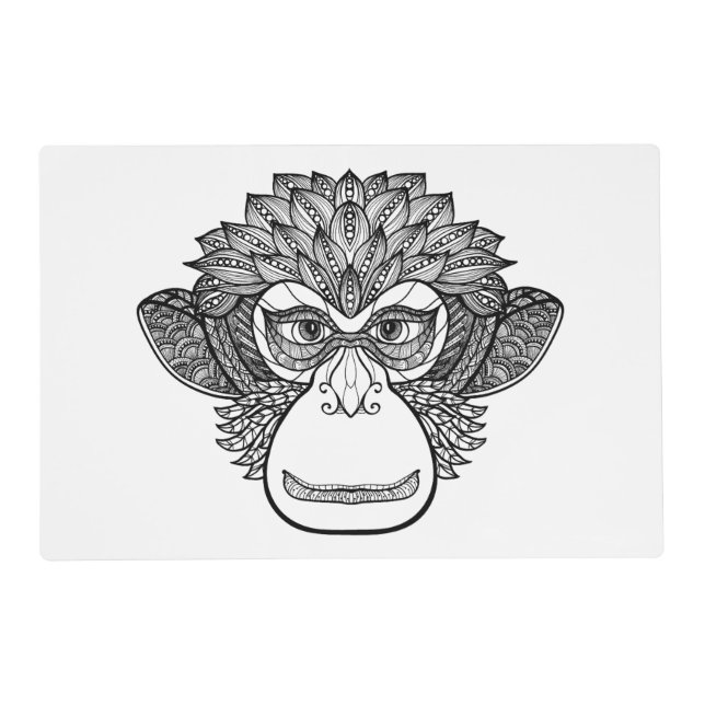 Monkey Doodle Face Placemat (Front)