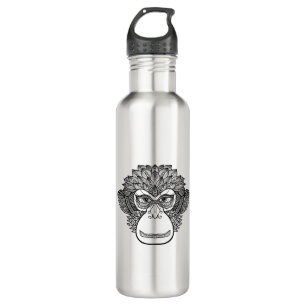 Monkey Doodle Face Stainless Steel Water Bottle
