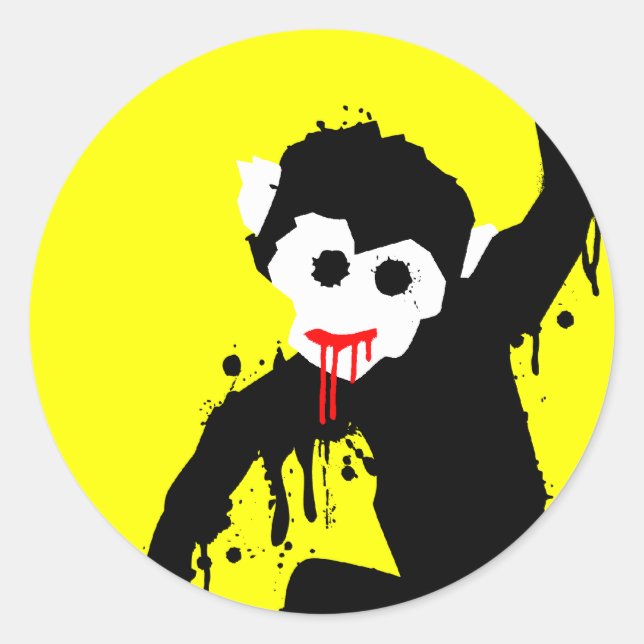 monkey dripz classic round sticker (Front)