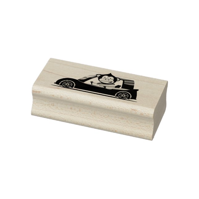 Monkey Driver Rubber Stamp (Stamp)