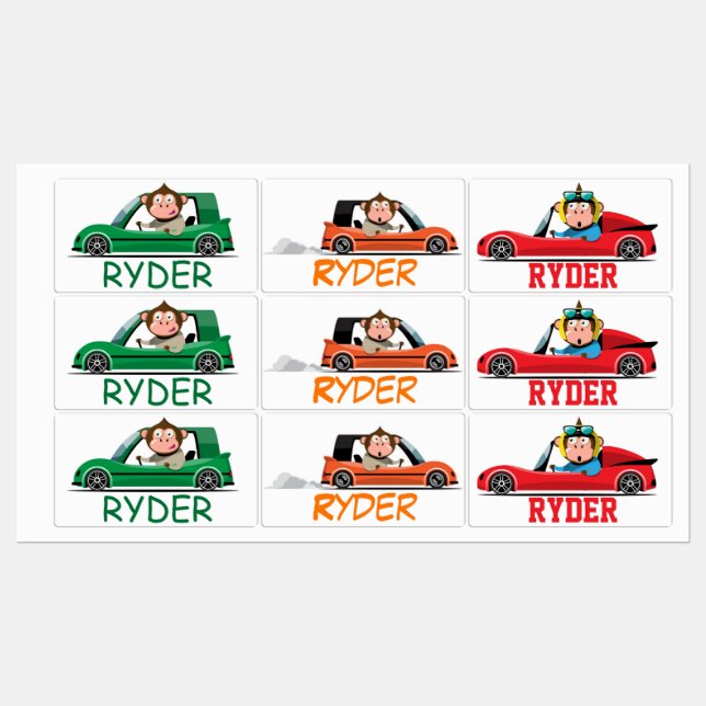 Monkey Drivers Labels (Sheet)