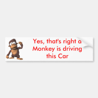 Monkey driving a Car Bumper Sticker