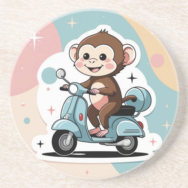 Monkey driving a scooter coaster (Front)
