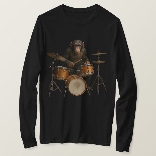 Monkey Drummer Pattern Shirt (Design Front)