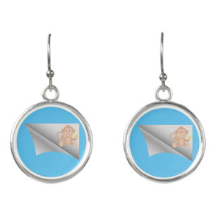 monkey eat banana under the patch earrings
