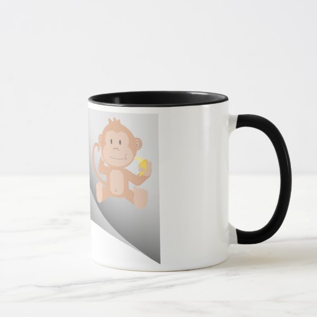 monkey eat banana under the patch mug (Right)