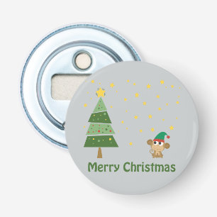 Monkey Elf Christmas Scene Bottle Opener