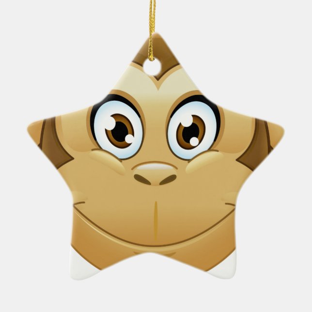 monkey emoji ceramic ornament (Front)