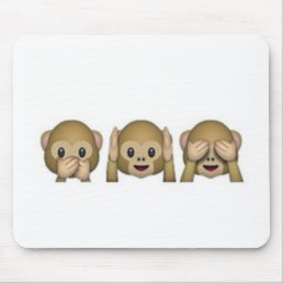 Monkey-Emoji - laughing monkey cartoon funny Mouse Pad
