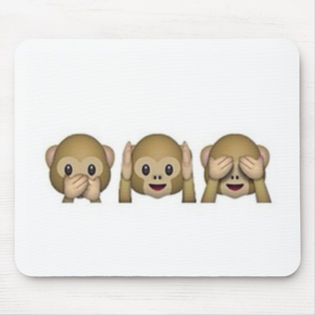 Monkey-Emoji - laughing monkey cartoon funny Mouse Pad (Front)