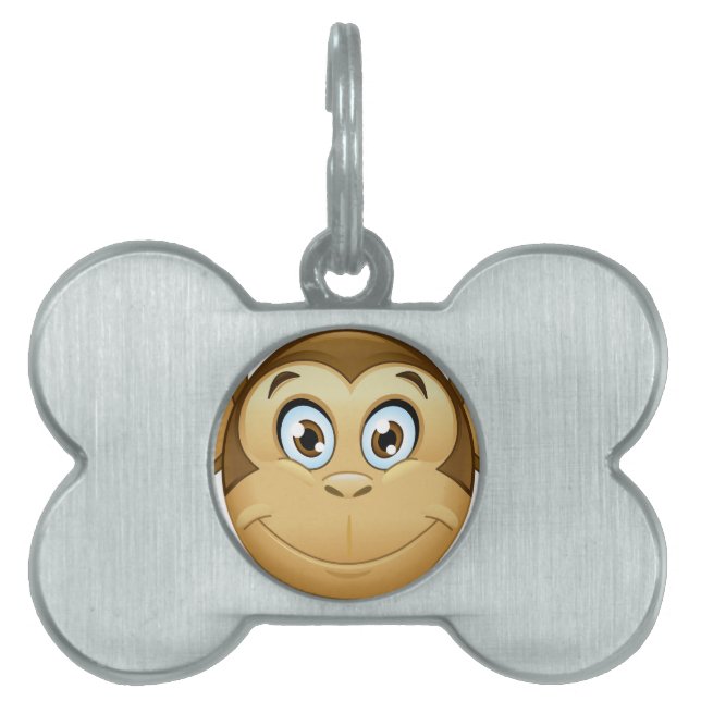 monkey emoji pet ID tag (Front)