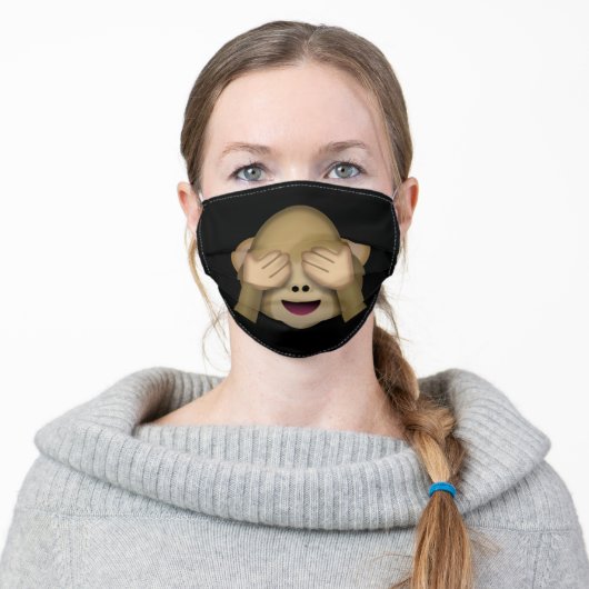 MONKEY EMOJI SEE NO EVIL kids Adult Cloth Face Mask (Worn)