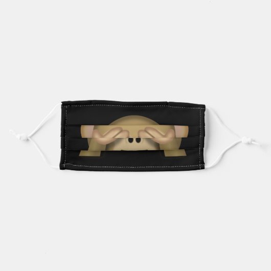 MONKEY EMOJI SEE NO EVIL kids Adult Cloth Face Mask (Front, Folded)