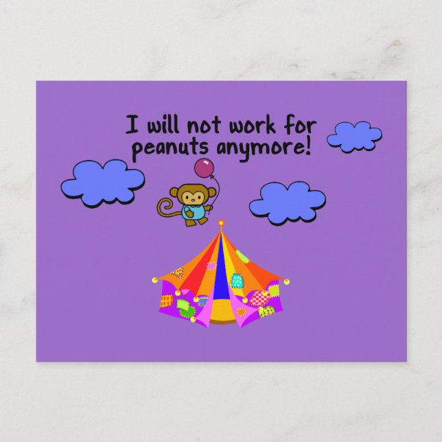 Monkey Escapes Circus Postcard (Front)