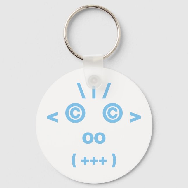 Monkey Face (Blue) Keychain (Front)