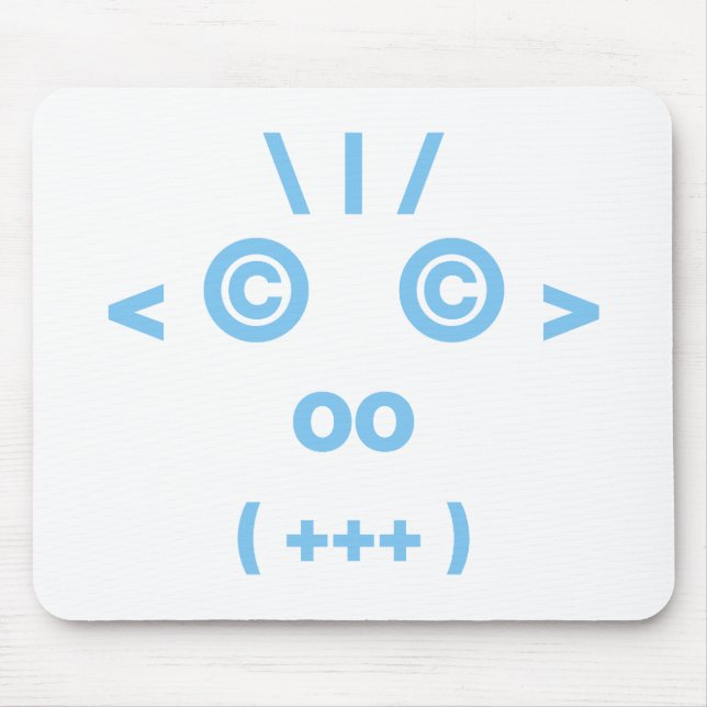 Monkey Face (Blue) Mouse Pad (Front)