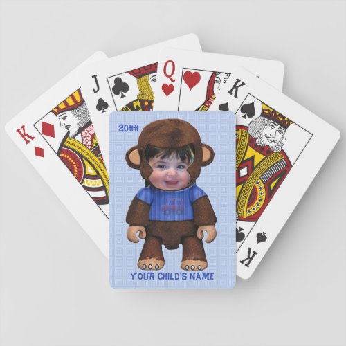 Monkey Face _ Boy Personalized Playing Cards Poker Cards