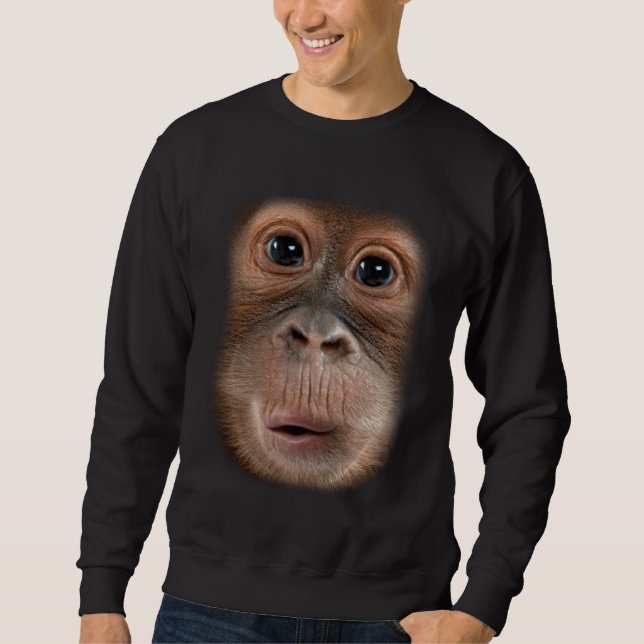 Monkey Face Chimpanzee Ape Zoo Animal Sweatshirt (Front)