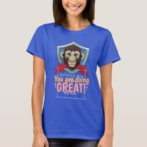 Monkey Face Design Womens Basic T_Shirt