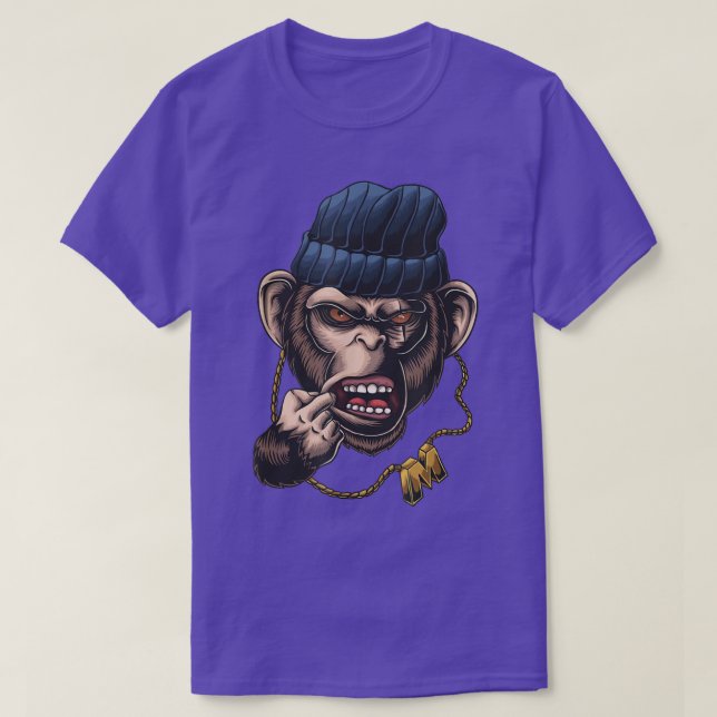 Monkey Face Funny Sarcasm Gangster  T-Shirt (Design Front)