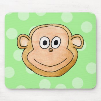 Monkey Face. Mouse Pad by Animal_Art_By_Ali at Zazzle