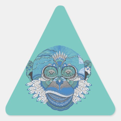 monkey face plumage ornament triangle sticker
