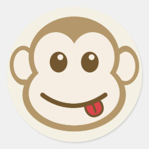 Monkey Face Vector Art Classic Round Sticker