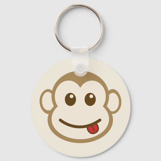 Monkey Face Vector Art Keychain (Front)