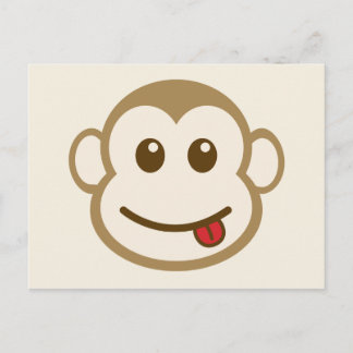 Monkey Face Vector Art Postcard